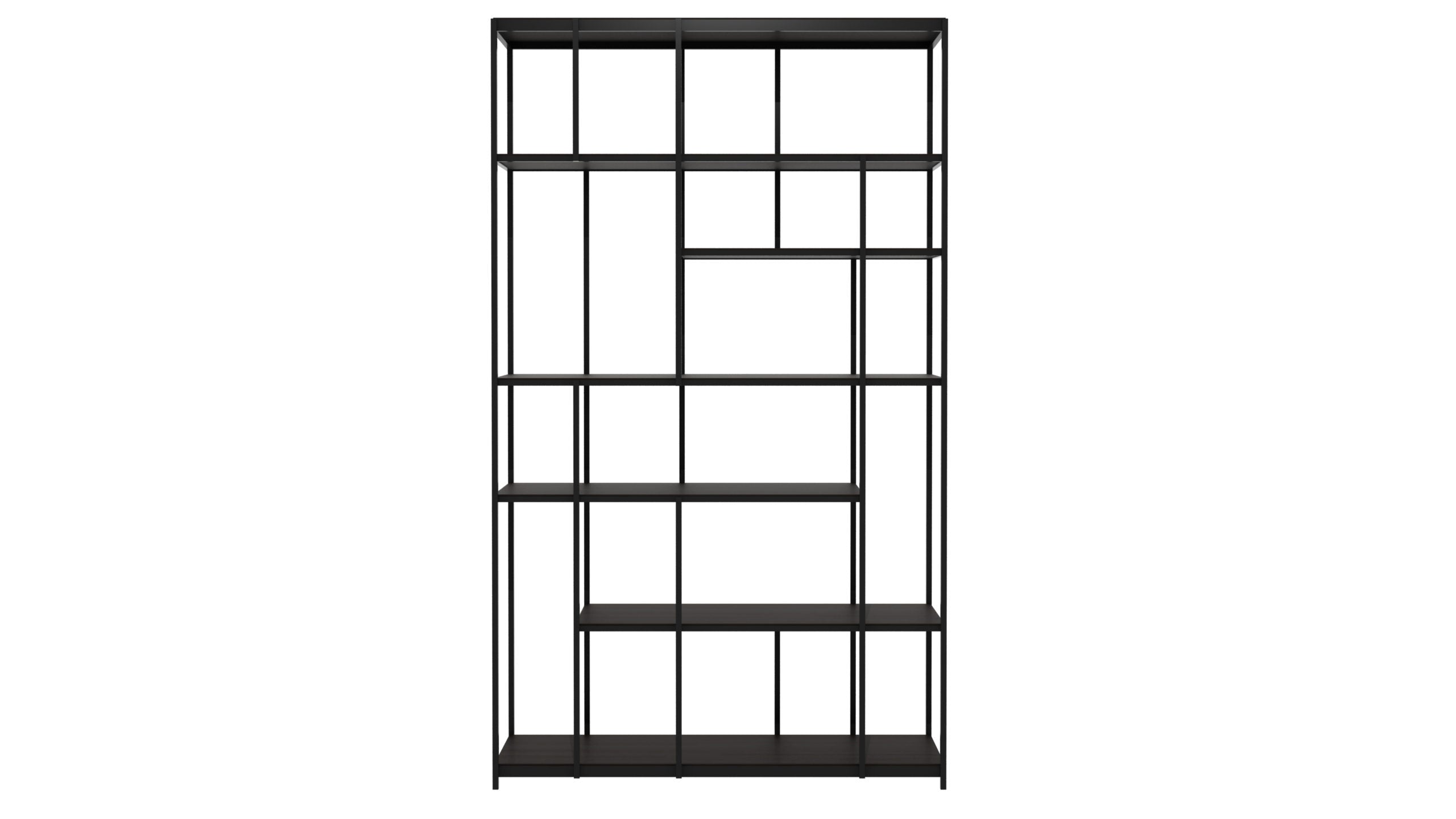 Ethnicraft - Bibliothèque Studio - Teck noir - 120x40xH205