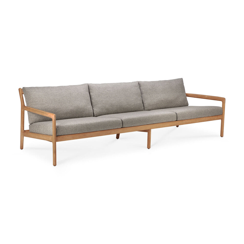 Ethnicraft - Outdoor - Canapé Jack - Teck - 3 places - Tissu mocha - 265 x 90 x H73