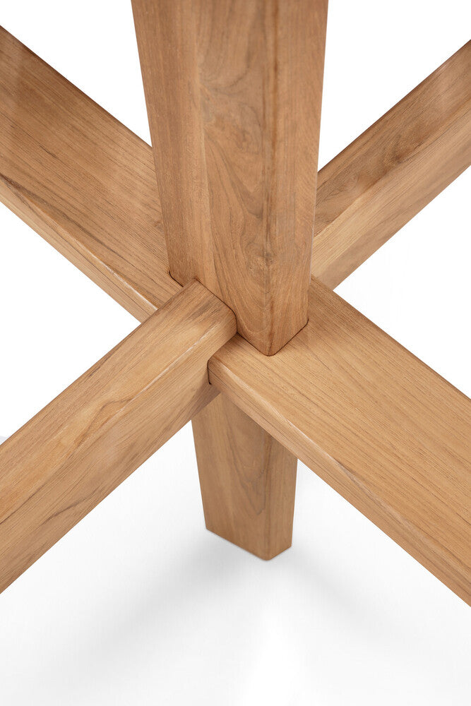 Ethnicraft - Outdoor - Table Circle - Teck massif rainuré - Diamètre 136xH76