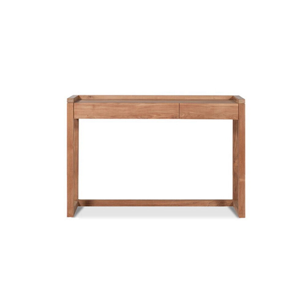 Ethnicraft - Bureau Frame - Chêne massif - 2 tiroirs - 120 x 43 x H82