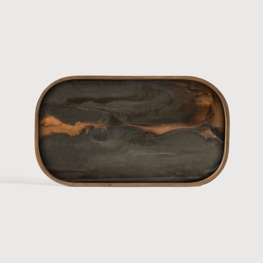 Ethnicraft - Plateau rectangulaire à bords arrondis en verre - 42 x 24 x H3