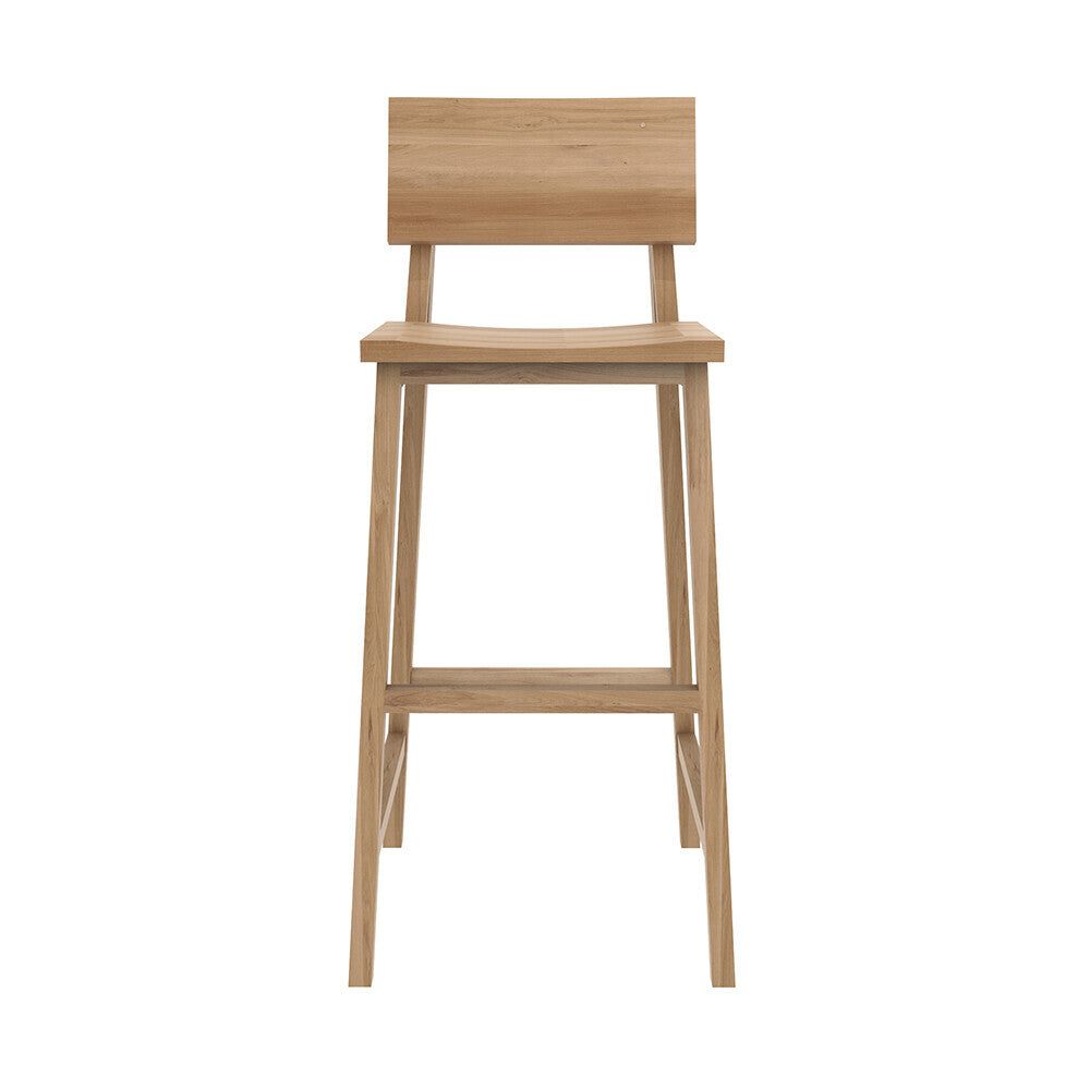 Ethnicraft - Tabouret de bar N4 - Chêne verni - H 80/110