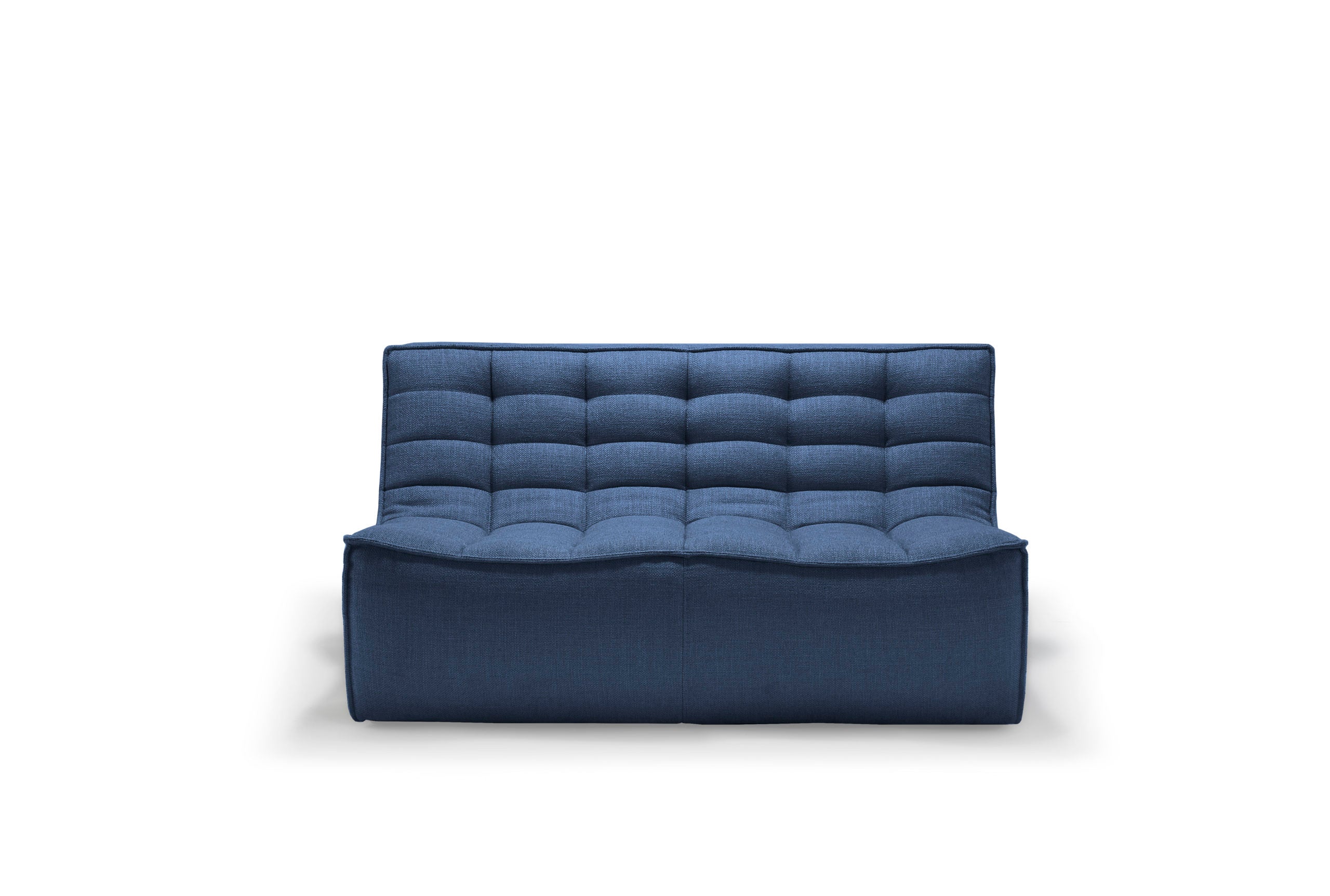 Ethnicraft - Canapé N701 - 2 places - Tissu bleu - 140 x 91 x H43/76