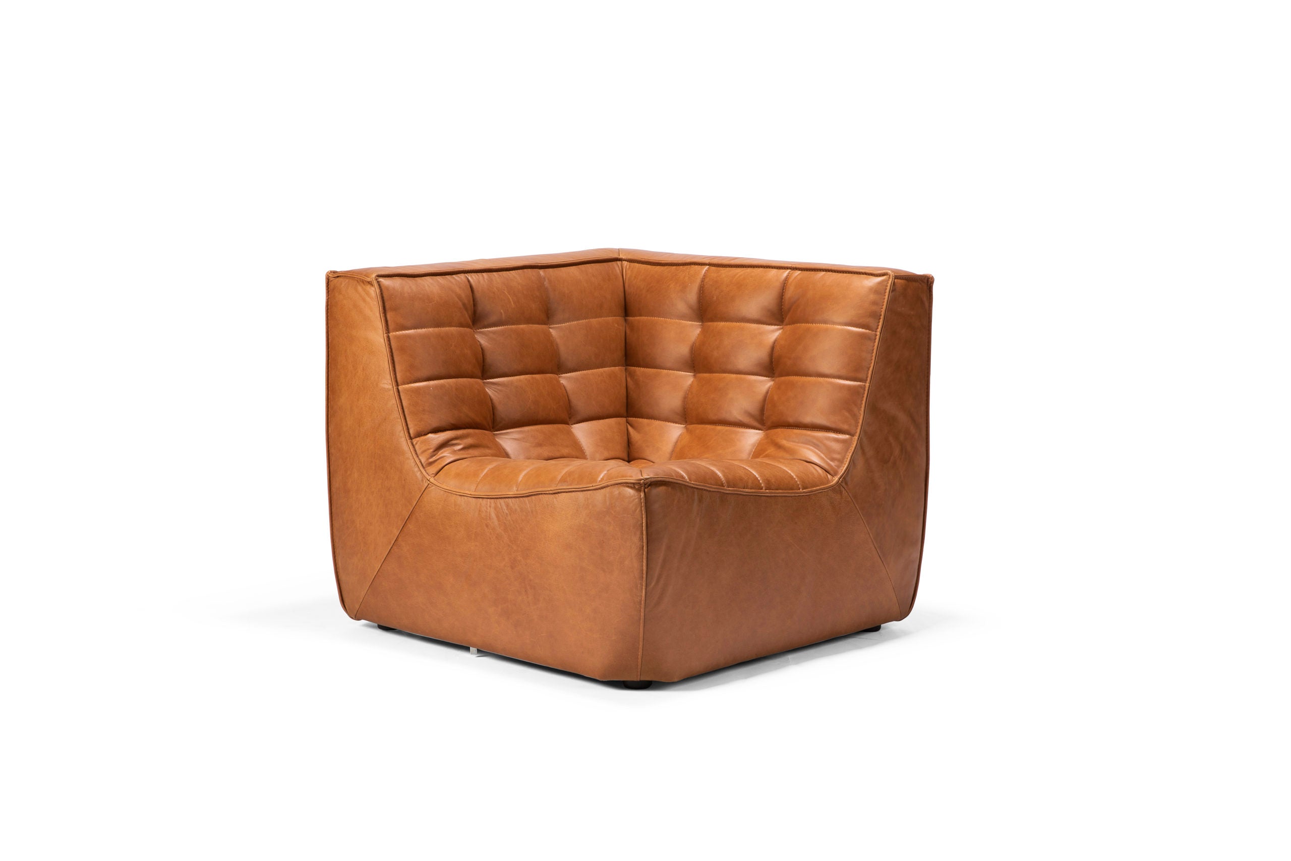 Ethnicraft - Canapé de coin N701 cuir cognac
