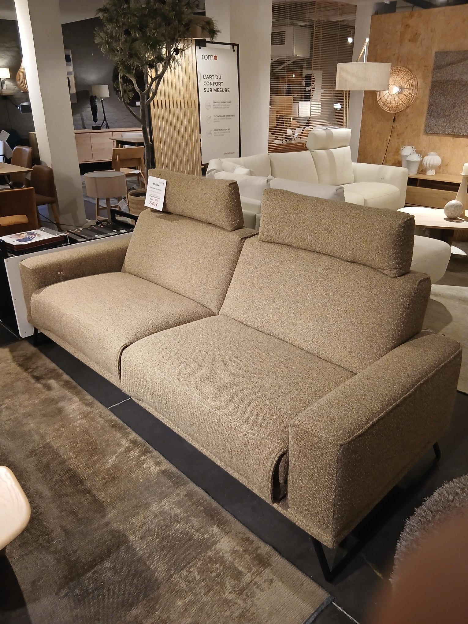 Rom - Canapé Mellow - 2 relax électriques - Modèle d'Expo - Déstockage (-40%)