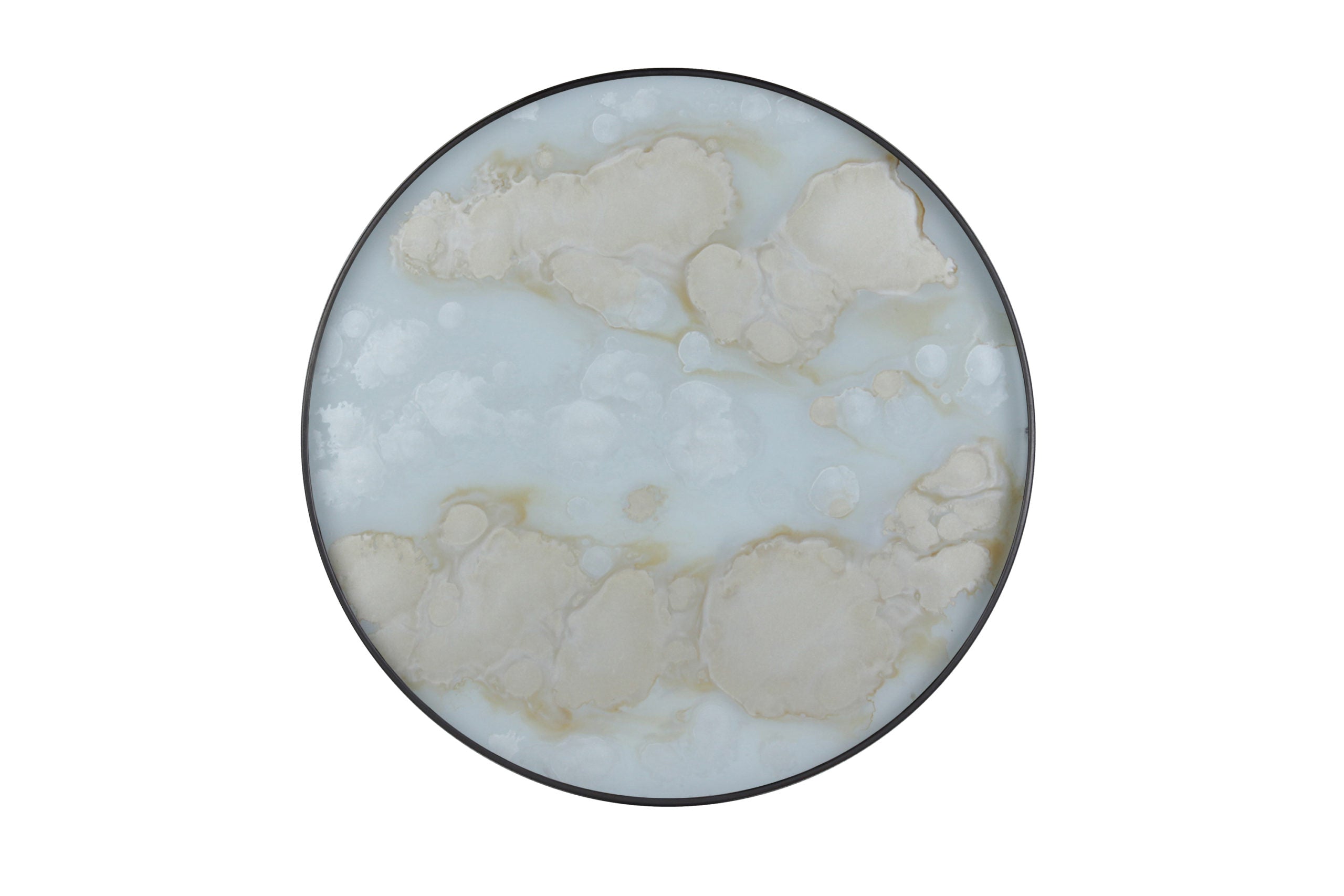 Ethnicraft - Plateaux ronds - miroir/verre - taille S - diam. 48