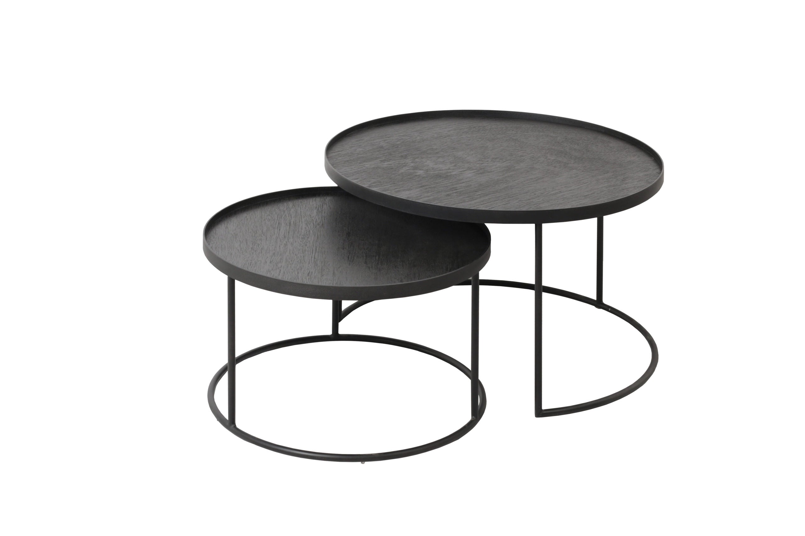 Ethnicraft - Set de 2 tables basses rondes - S/L
