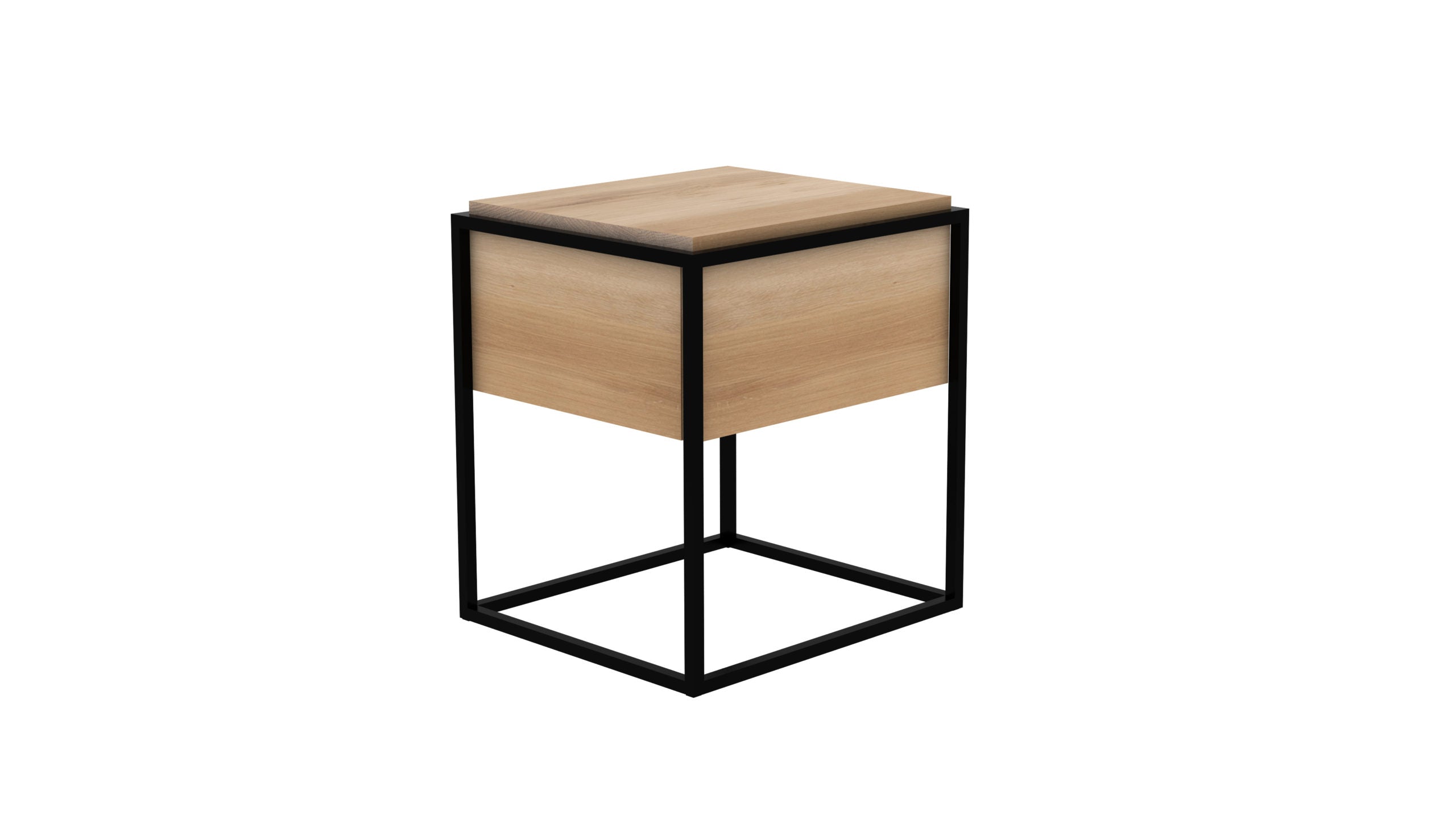 Ethnicraft - Table de chevet Monolit - Chêne massif - 48 x 48 x H51