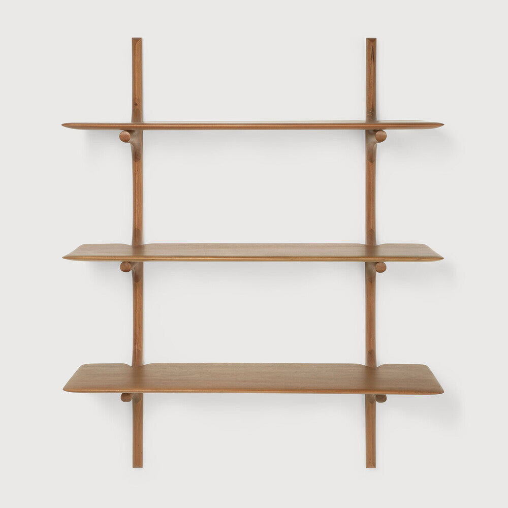 Ethnicraft - Etagère murale PI - Acajou Clair - 3 niveaux - (-30%)