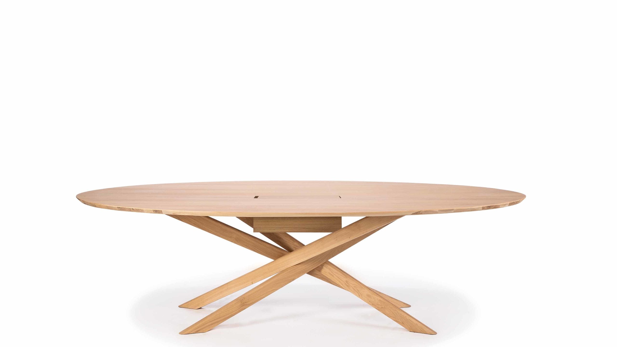 Ethnicraft - Table de réunion Mikado - Chêne - 267 x 138 x H76