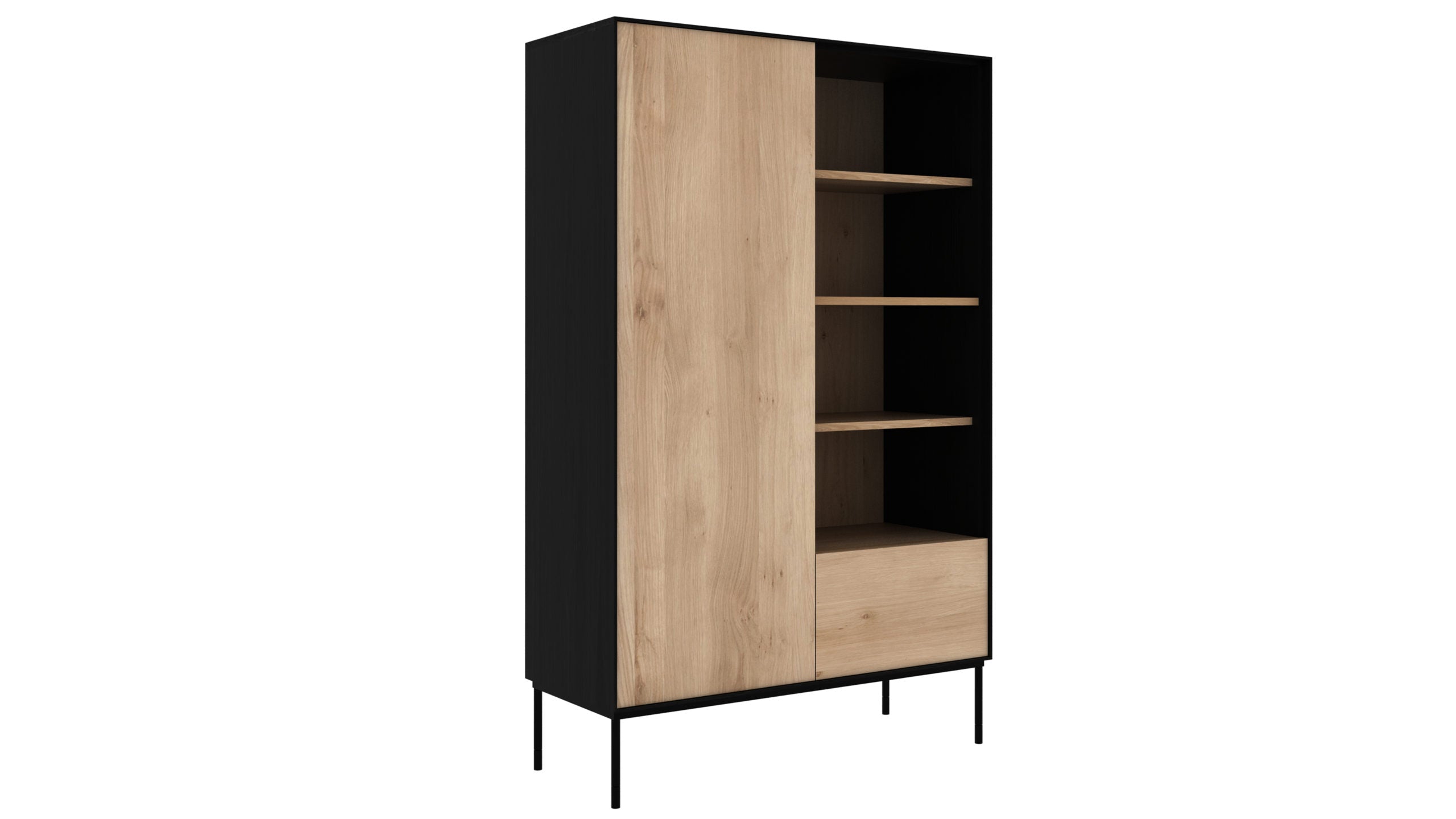 Ethnicraft - Armoire Blackbird - Chêne - (encadrement noir) - 110 x 45 x 178
