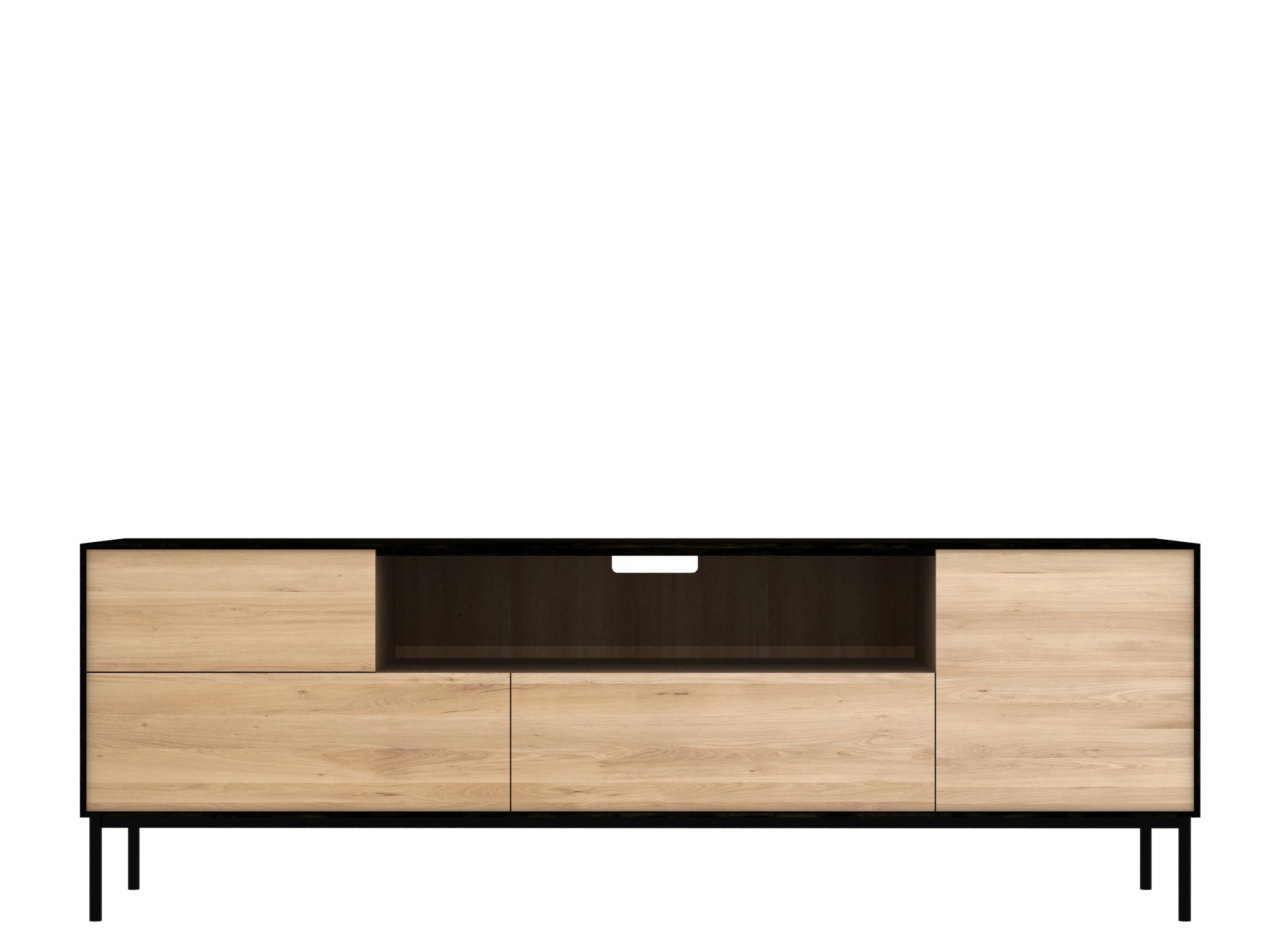 Ethnicraft - Meuble TV Blackbird - Chêne (encadrement noir) - 180 x 45 x H61