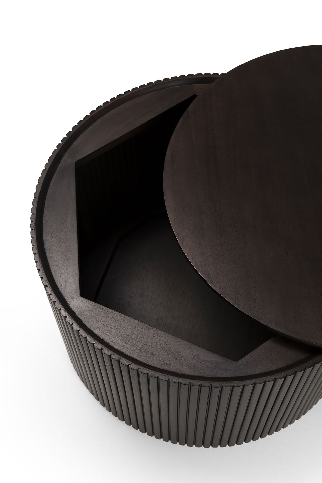 Ethnicraft - Table d'appoint Roller Max - Ronde - Acajou - 40 x 40 x 42