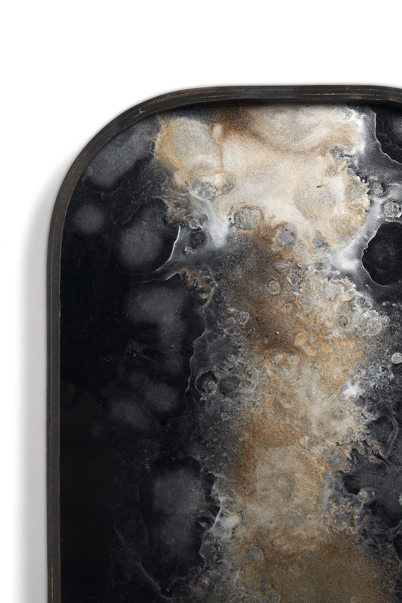 Ethnicraft - Plateau rectangulaire vide-poches en verre Black Organic - L - 42 x 24 x H3