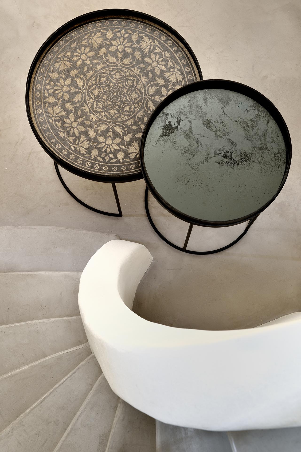 Ethnicraft - Plateau Aged Clear Miroir - Rond - S - 48 x 48 x H4 (-30%)