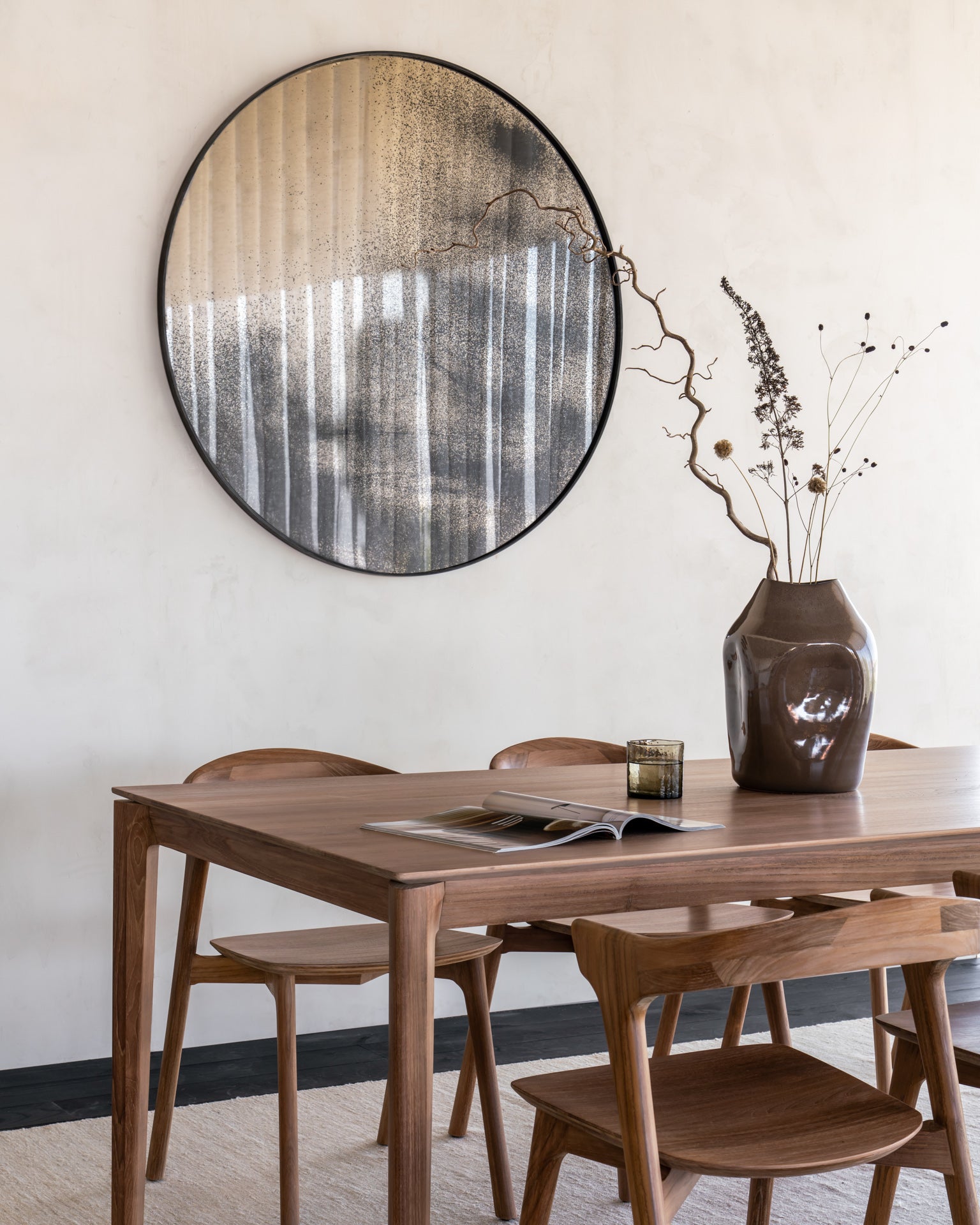 Ethnicraft - Miroir mural Aged Bronze - Diamètre 121 x 3