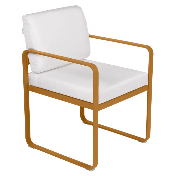 Fermob - Bellevie - Fauteuil Repas - Coussin Blanc Grisé