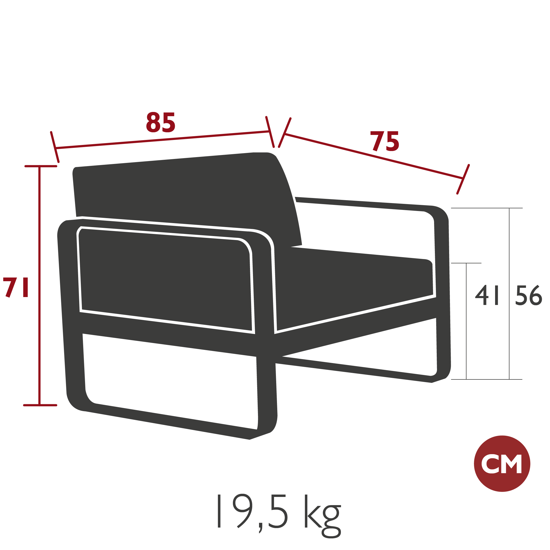 Fermob - Bellevie - Canapé (Fauteuil) - Muscade - Coussins Taupe (En stock)