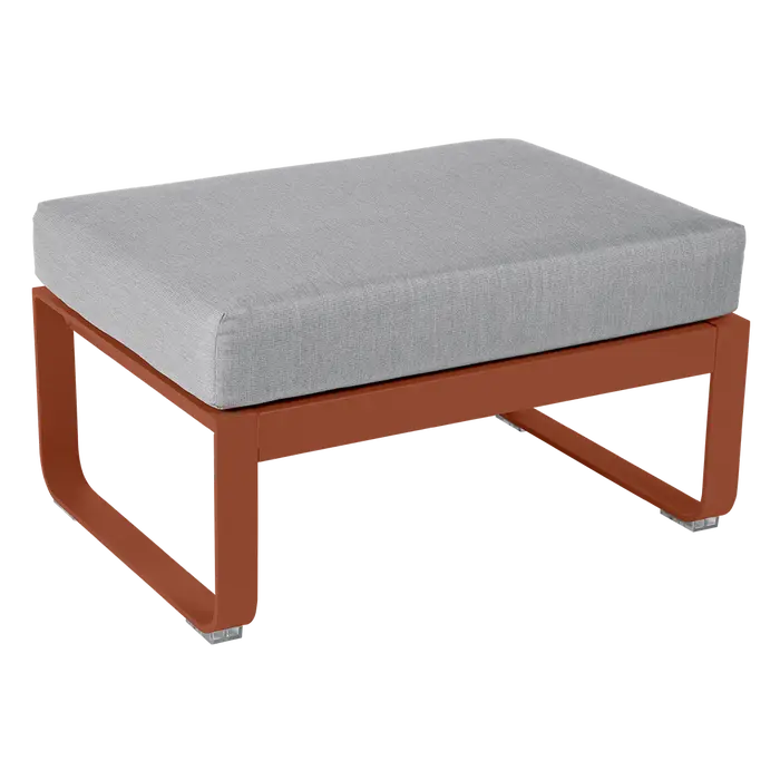 Fermob - Bellevie - Canapé (Pouf) - Ocre Rouge - Coussins Gris Flanelle (En stock)