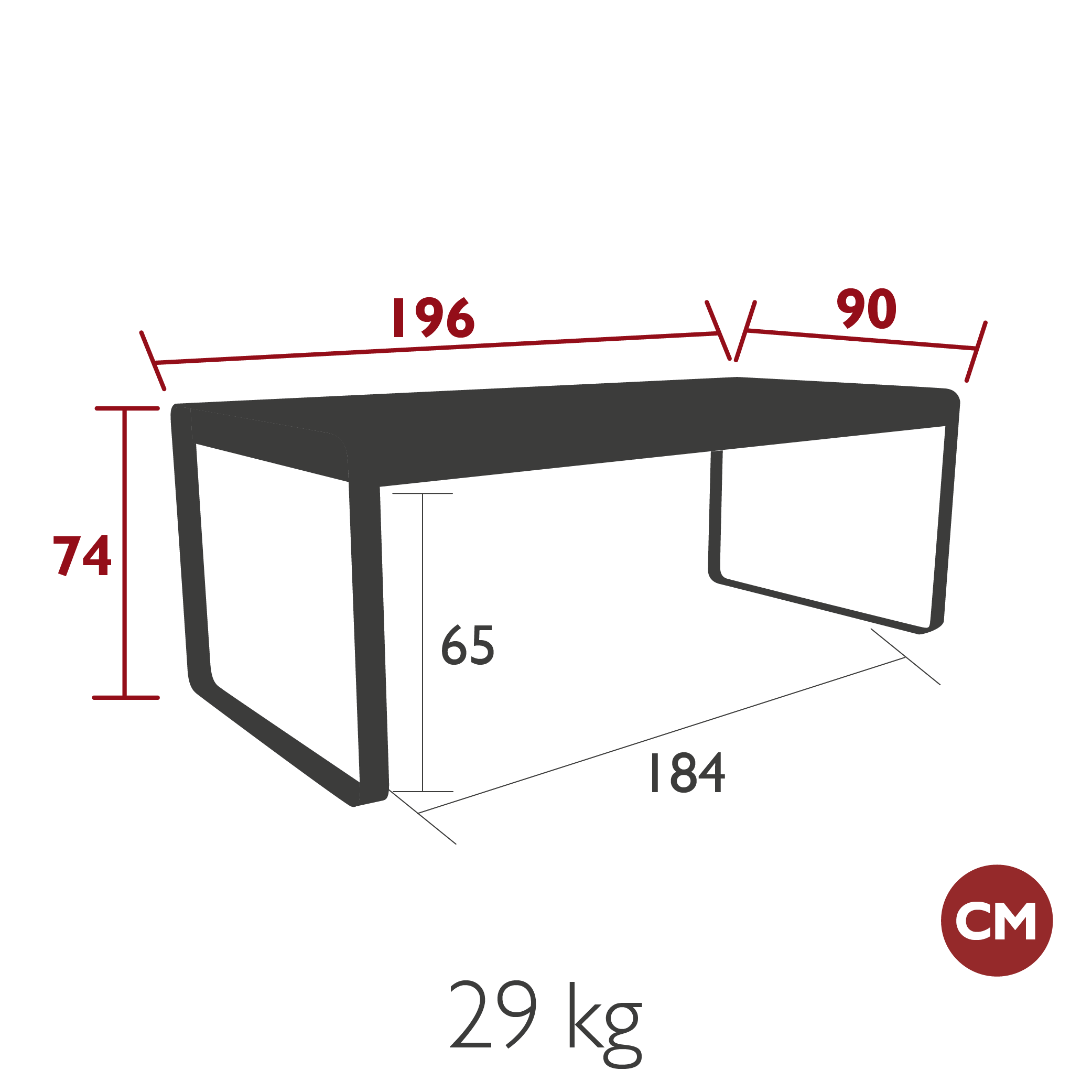 Fermob - Bellevie - Table - 196 x 90 x H74 90 x 196 - Pain d'Epice (En stock)