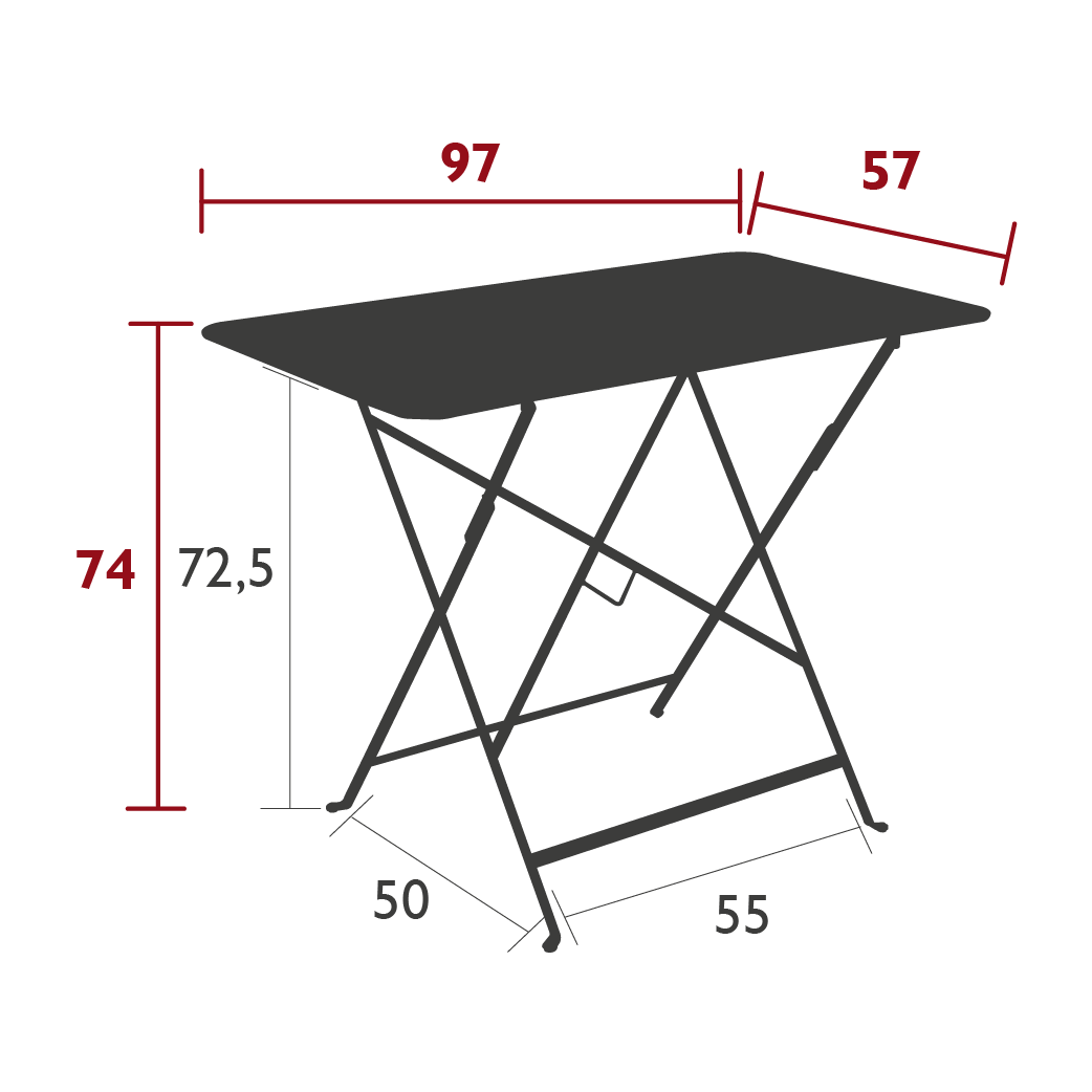 Fermob - Bistro - Table - 97 x 57 x H74 - Acier - Menthe Glaciale (En Stock)