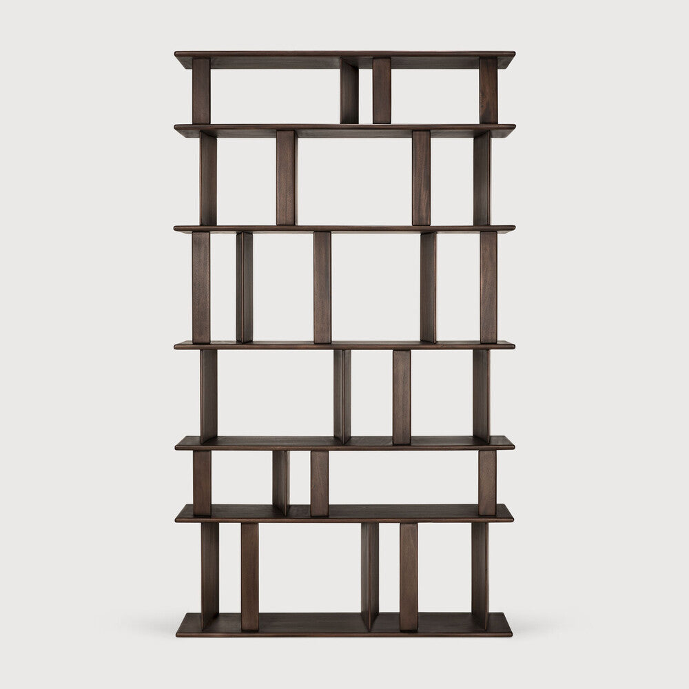 Ethnicraft - Etagère Block - Acajou verni Expresso - 120 x 33 x H207