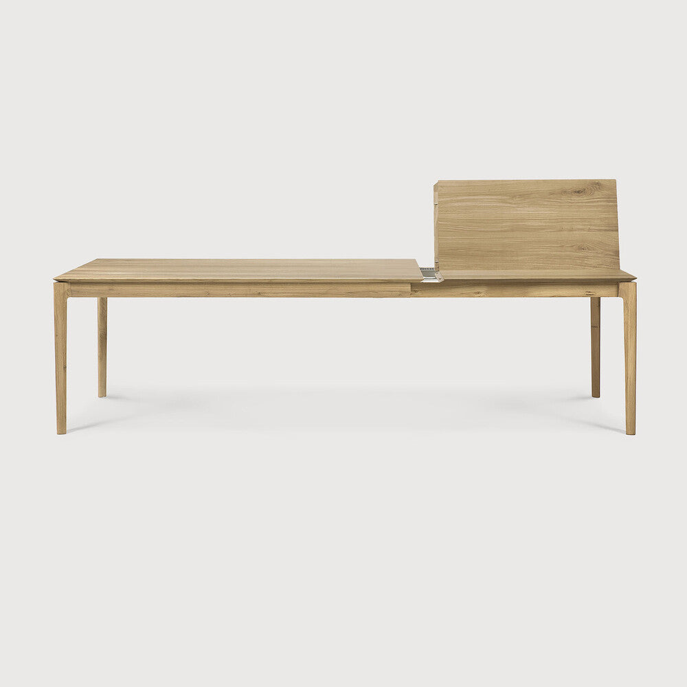 Ethnicraft - Table Bok - Chêne massif verni - Avec allonges - 140/220 x 90 x H76