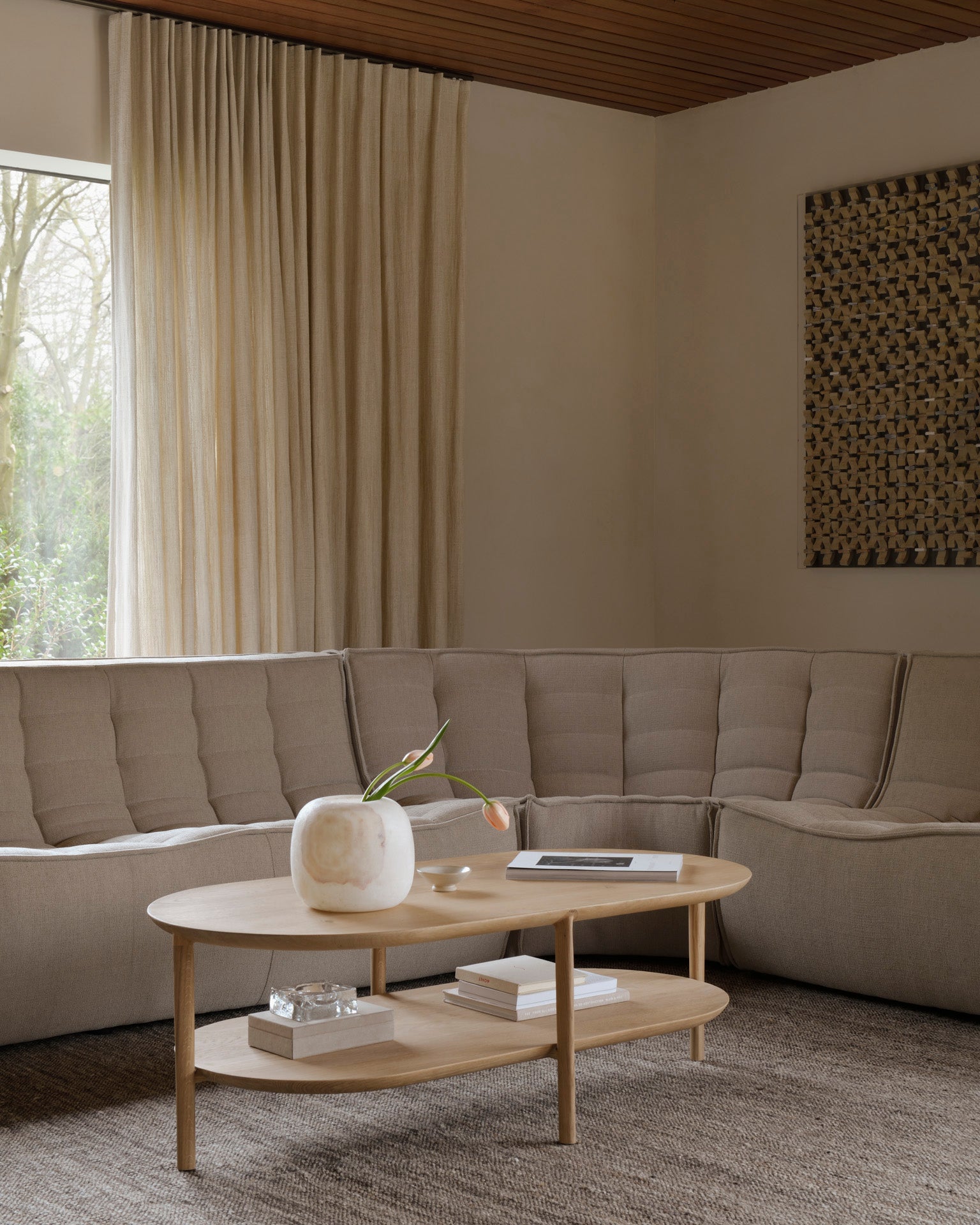 Ethnicraft - Table Basse Bok - Chêne massif huilé - Dim. 120 x 60 x H40