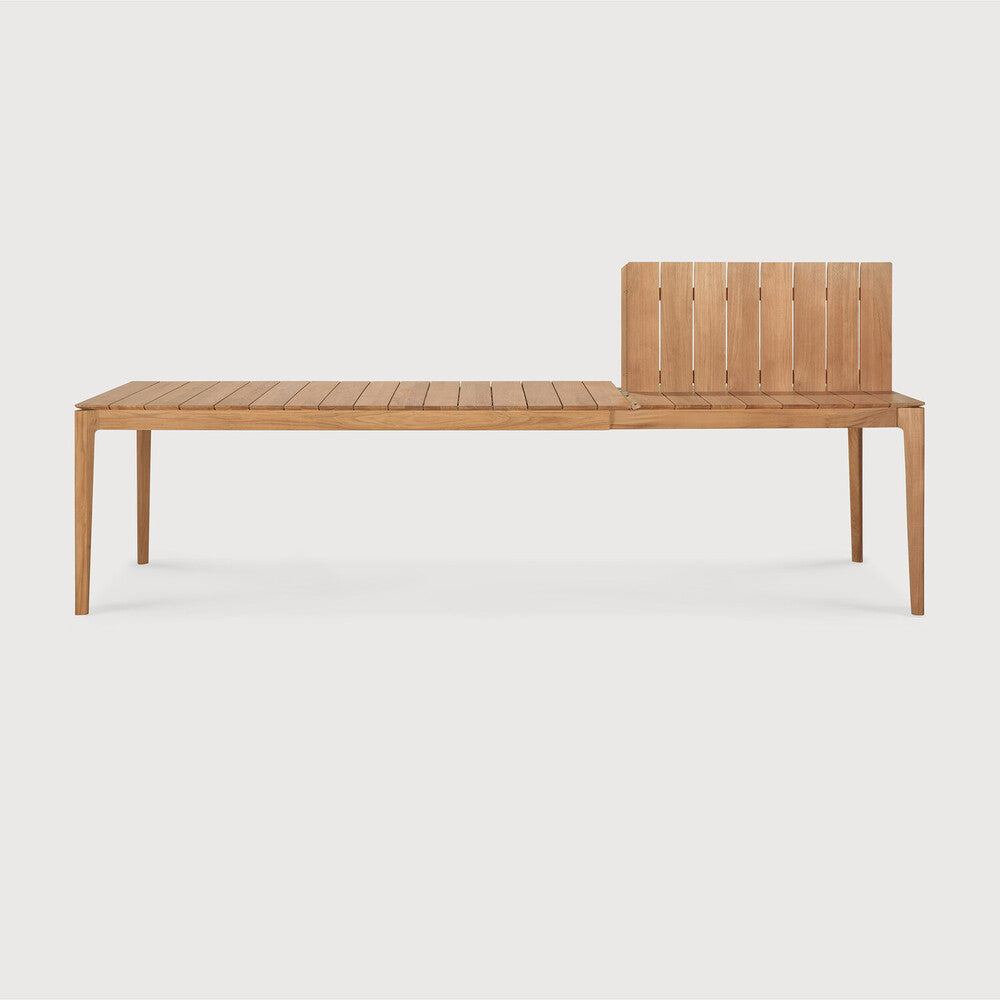 Ethnicraft - Outdoor - Table Bok - Allonges - Teck Massif - 200/300 x 100 x H76