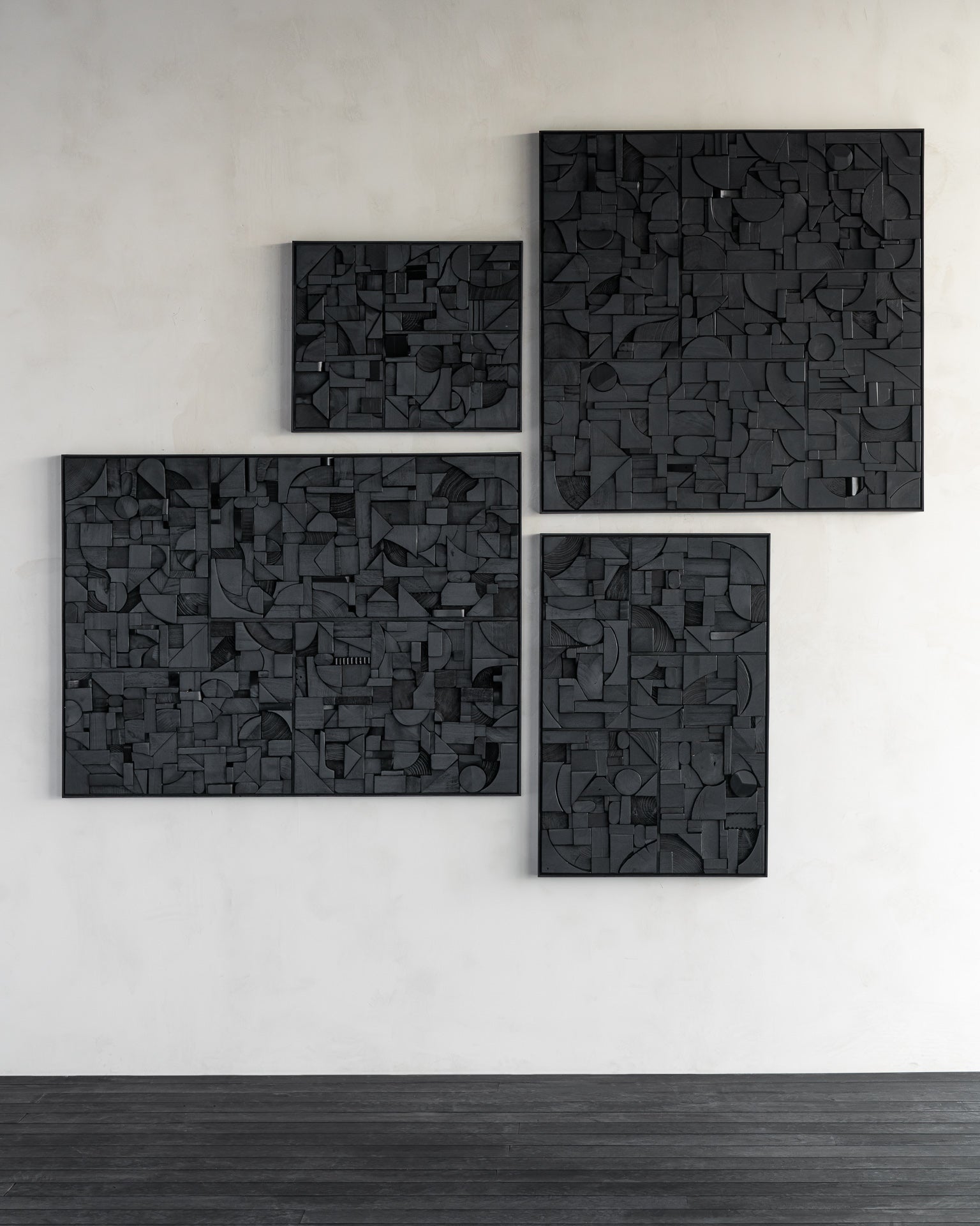 Ethnicraft - Décoration Murale Bricks - Black - Teck Verni - 60 x 50 x 4 (-30%)