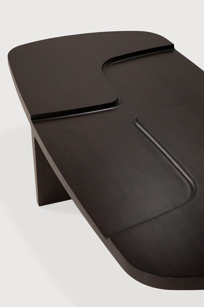 Ethnicraft - table Basse Brutalist - Acajou Rose Brun verni - 143 x 75 x H37