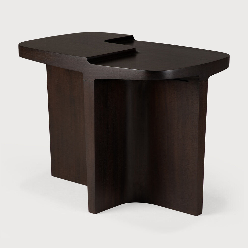 Ethnicraft - Table d'appoint Brutalist - Acajou Rose brun verni - 60 x 40 x H45