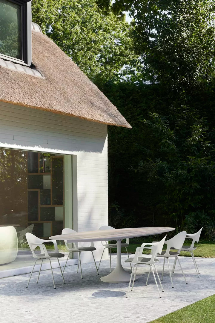 Joli - Table Central Big - plateau Ellipse - Céramique / Aluminium - Dim. 210 x 128 x H75