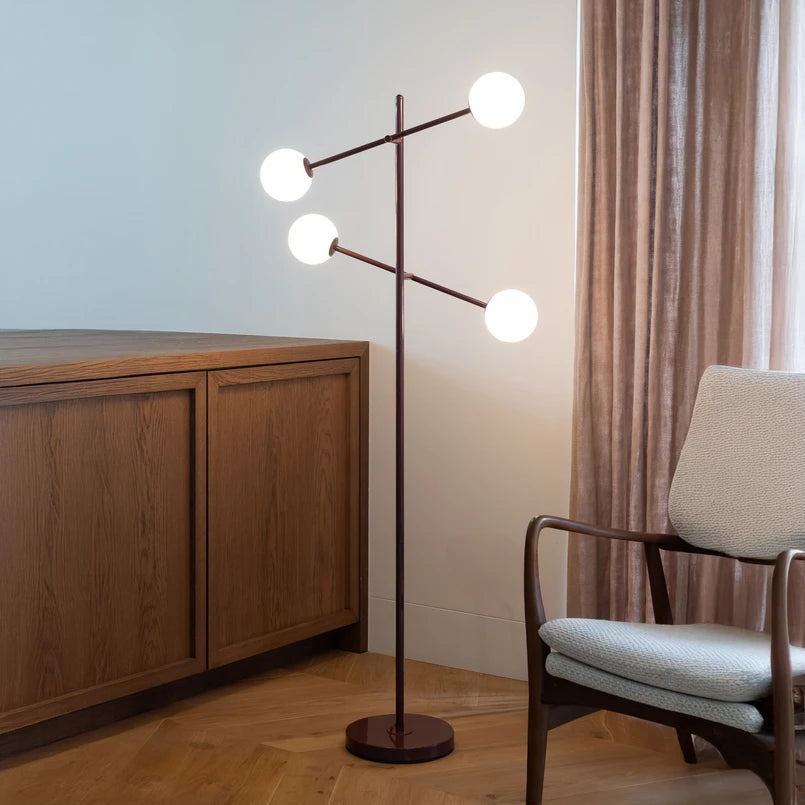 It's About Romi - Lampe sur Pied Copenhage - Dark Red / Blanc