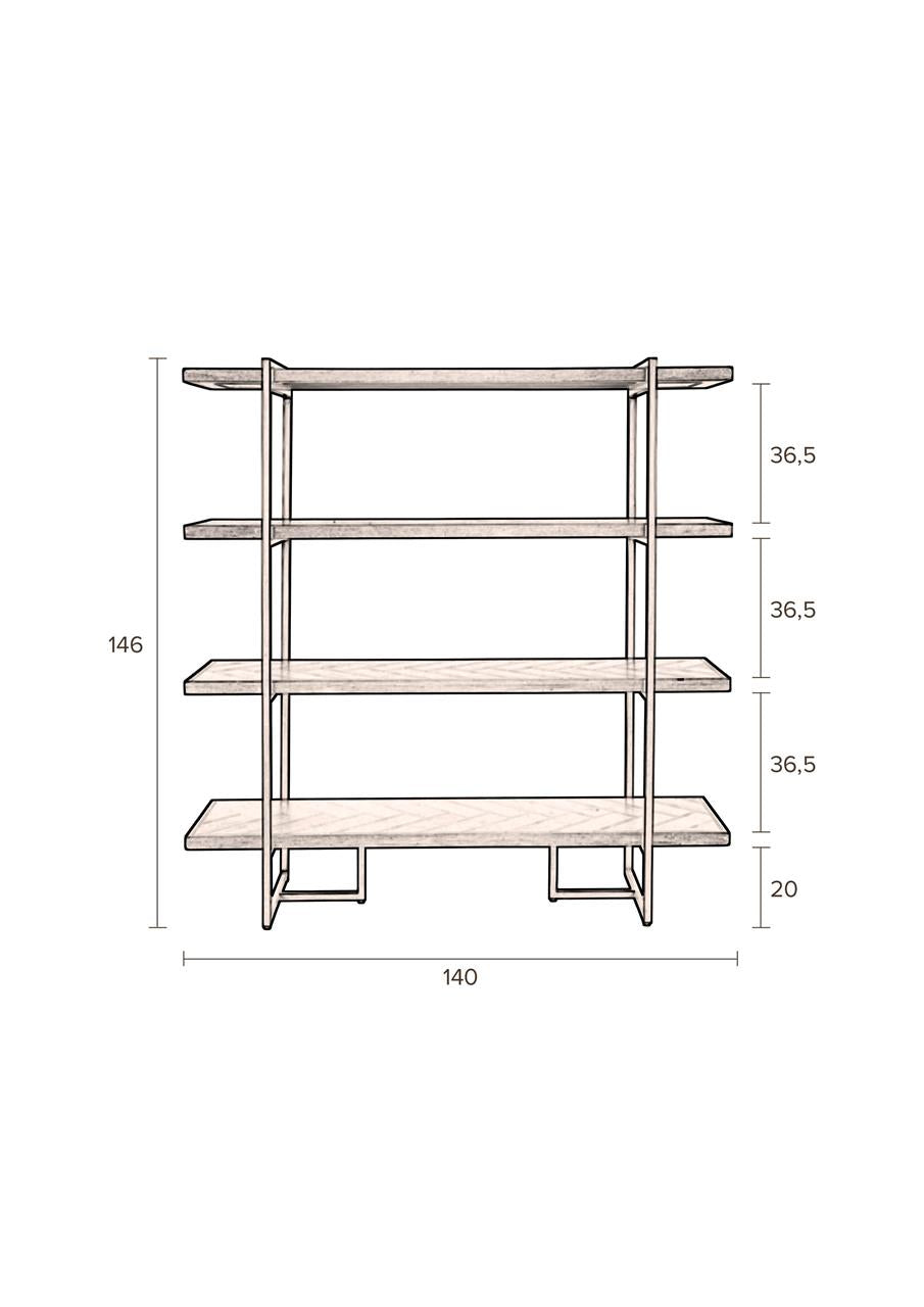 Dutchbone - Etagère Class - Finition chêne - 140 x 40 x H146