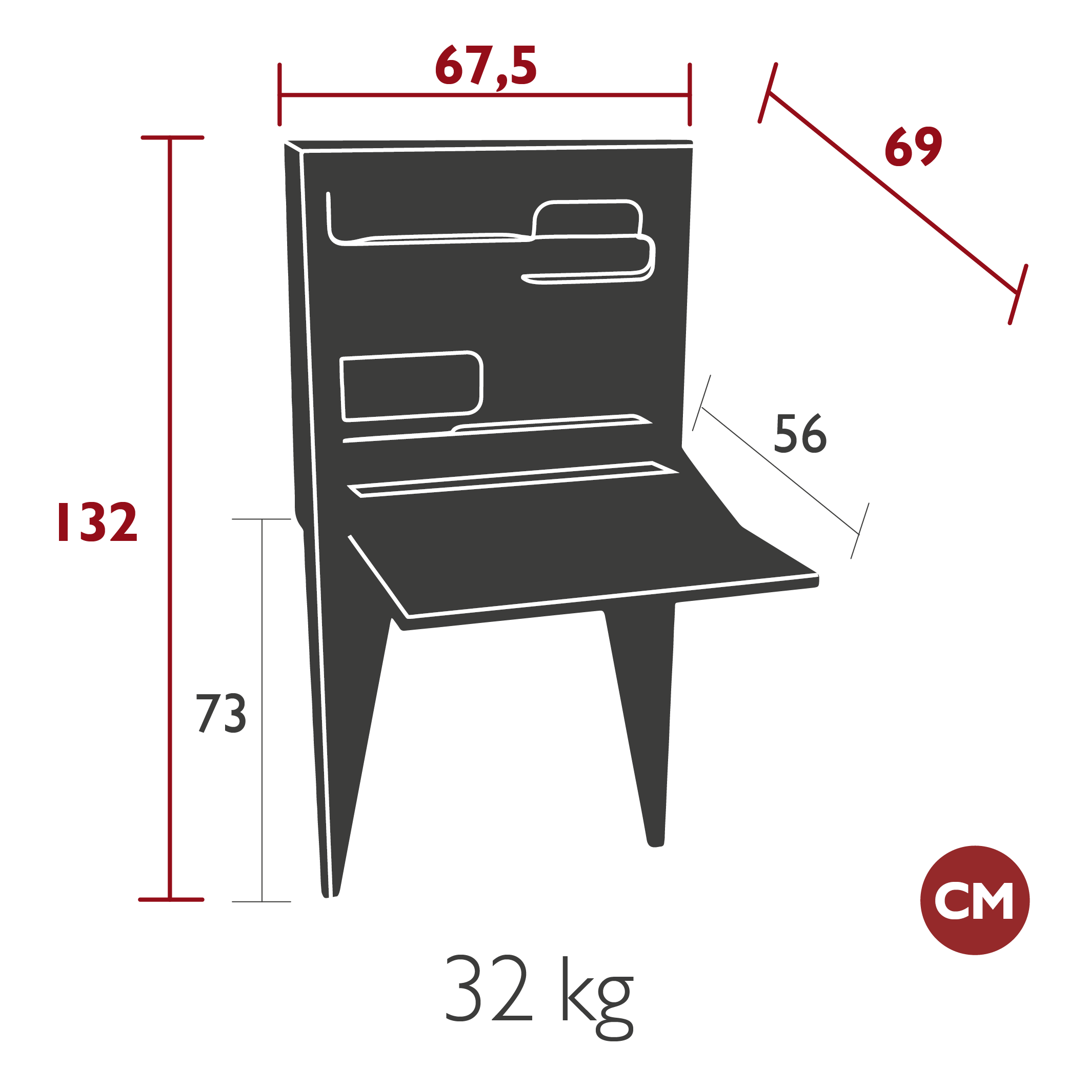 Fermob - Indoor - Bureau Face à Face - 3 Coloris