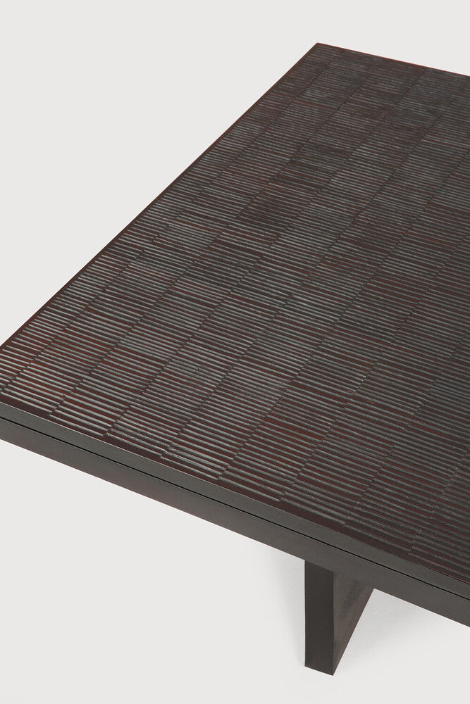 Ethnicraft - Table Basse Grooves - Teck teinté noir verni - 170 x 120 x H34