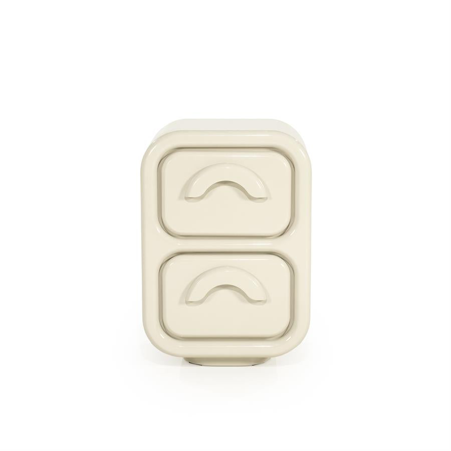 By-Boo - Gubby - Chevet - MDF laqué, coloris Beige - 40.5 x 31.5 x H58