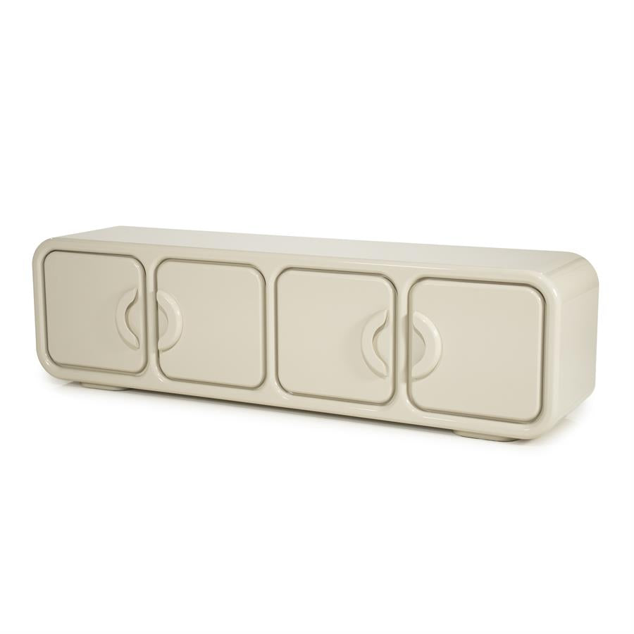 By-Boo - Gubby - Meuble TV - MDF laqué, coloris Beige - 176 x 39 x H50