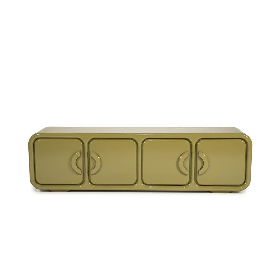 By-Boo - Gubby - Meuble TV - MDF laqué, coloris Vert - 176 x 39 x H50