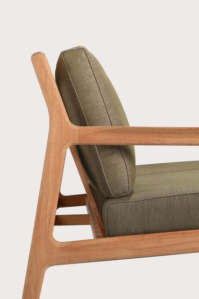 Ethnicraft - Outdoor - Canapé Jack - Teck - 2 places - Tissu vert - 180 x 90 x H73