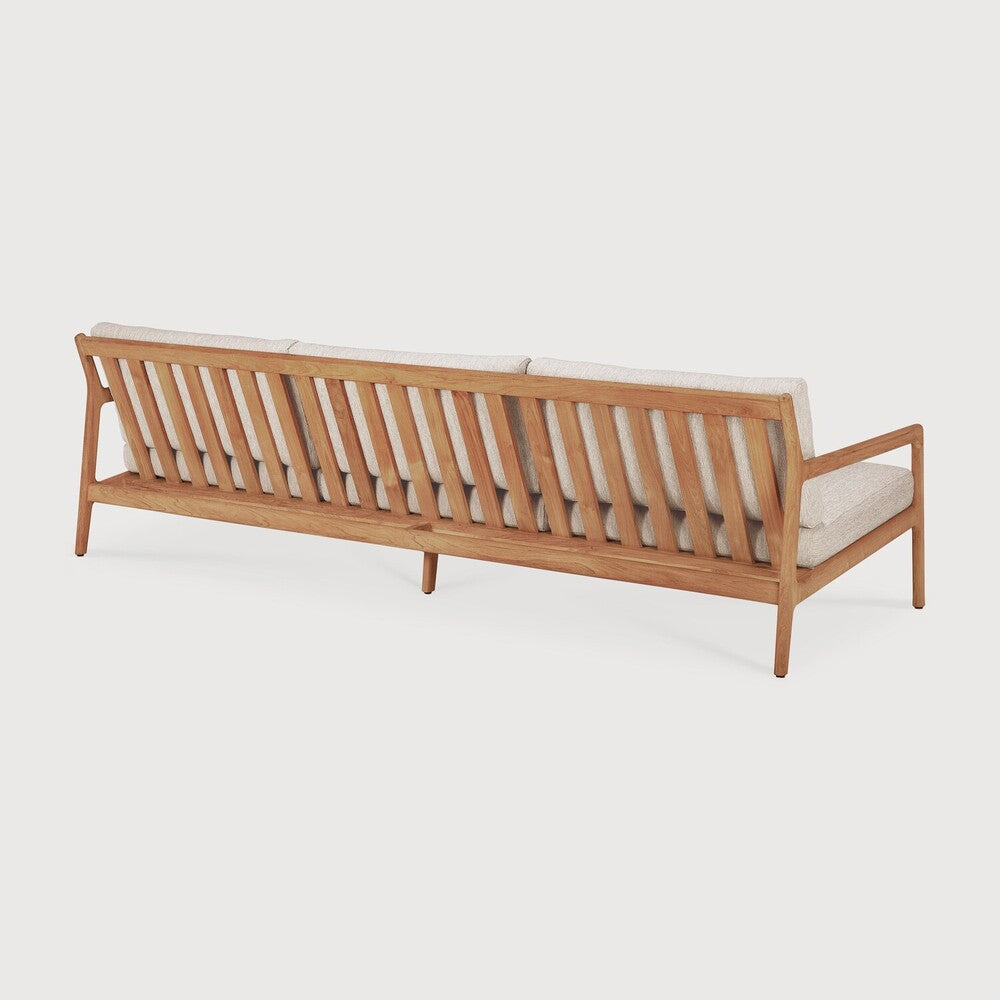 Ethnicraft - Outdoor - Canapé Jack - Teck - 3 places - Tissu naturel - 265 x 90 x H73