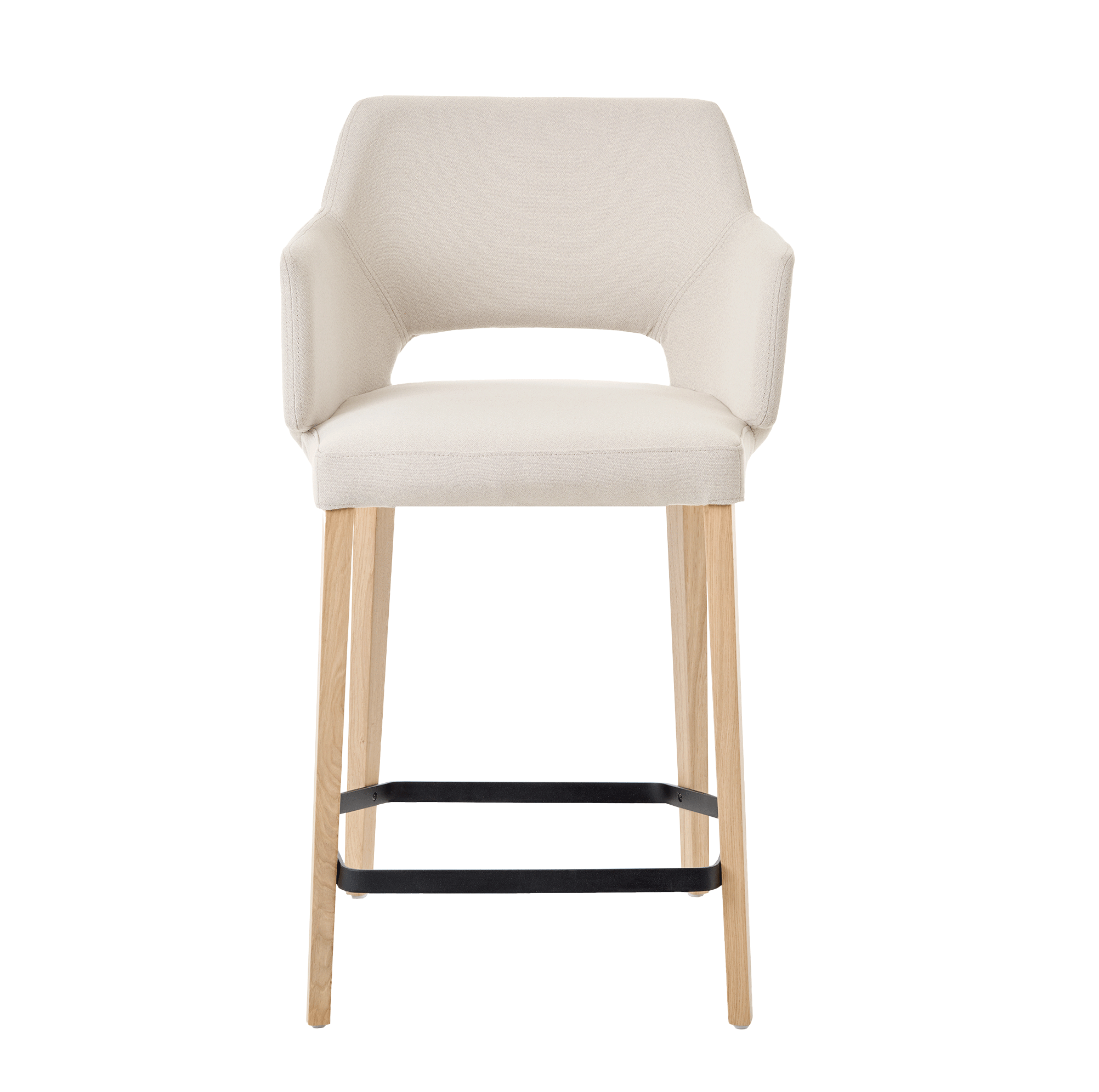 Mobitec - Tabouret de cuisine Lena - Avec Accoudoirs - Hauteur d'assise 65 Cm