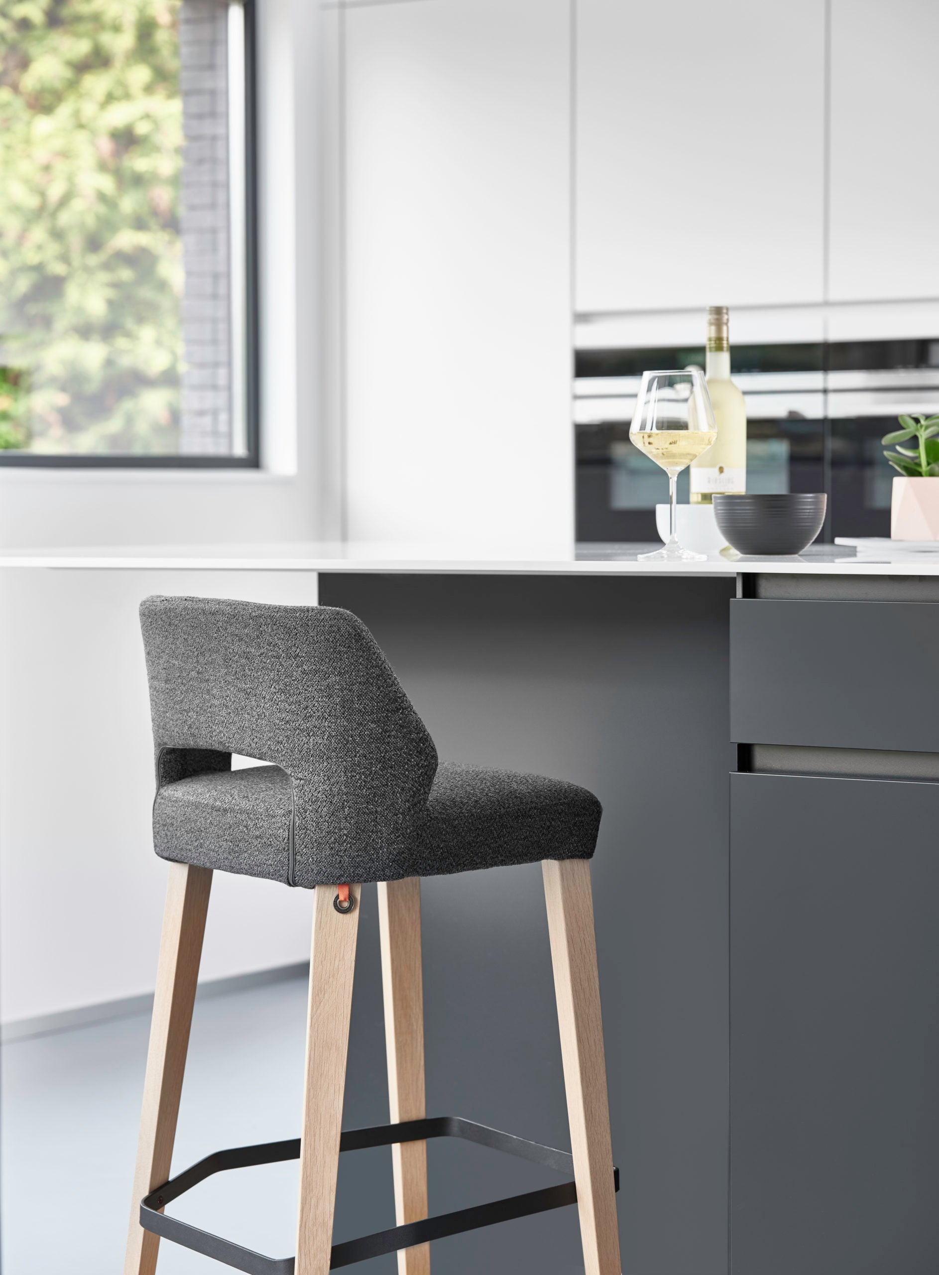 Mobitec - Tabouret de cuisine Lena - Hauteur d'assise 65 Cm