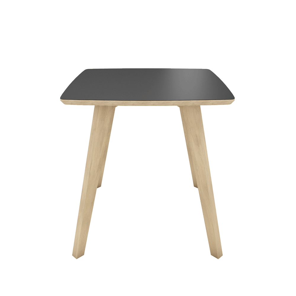 Mobitec - Table Moods - hauteur 90 Cm - Pieds bois plateau Fenix
