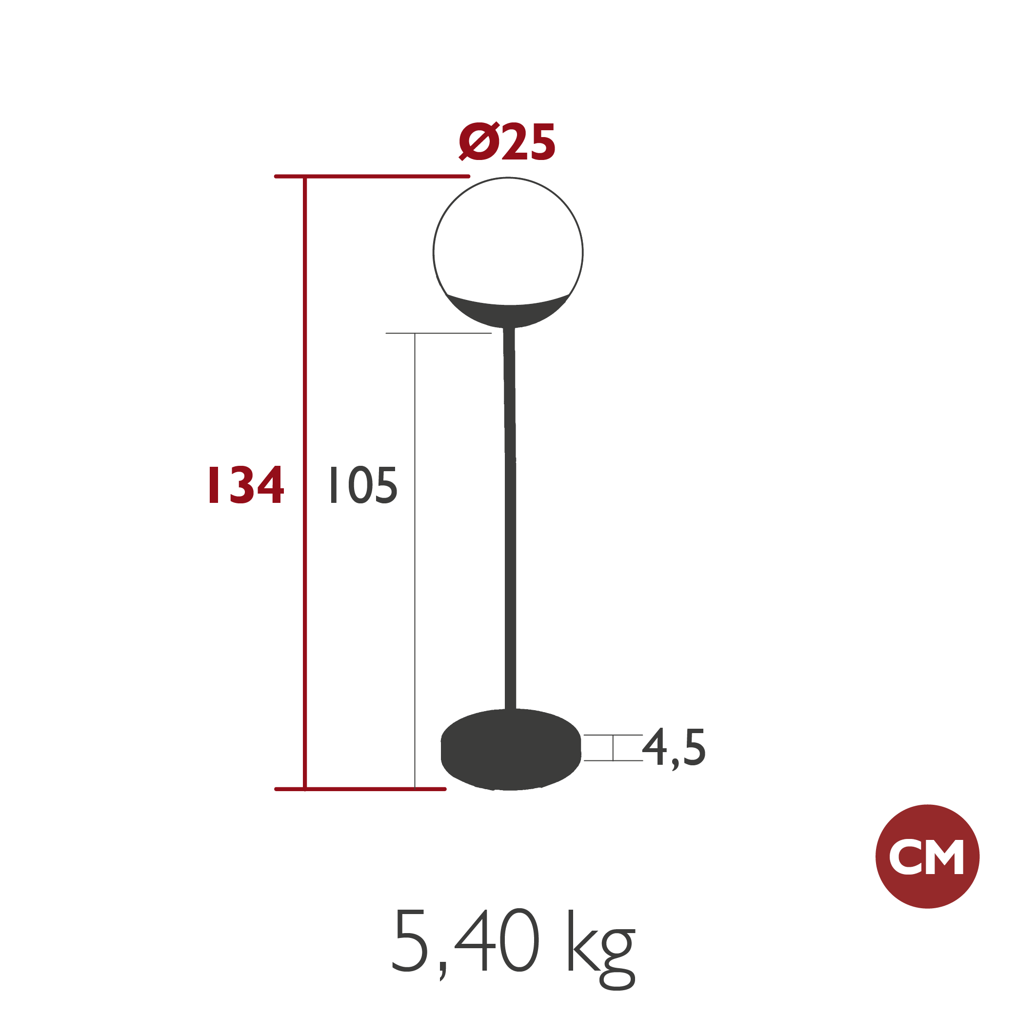 Fermob - Lampe MOOON! - Hauteur 134 Cm - 4 Coloris