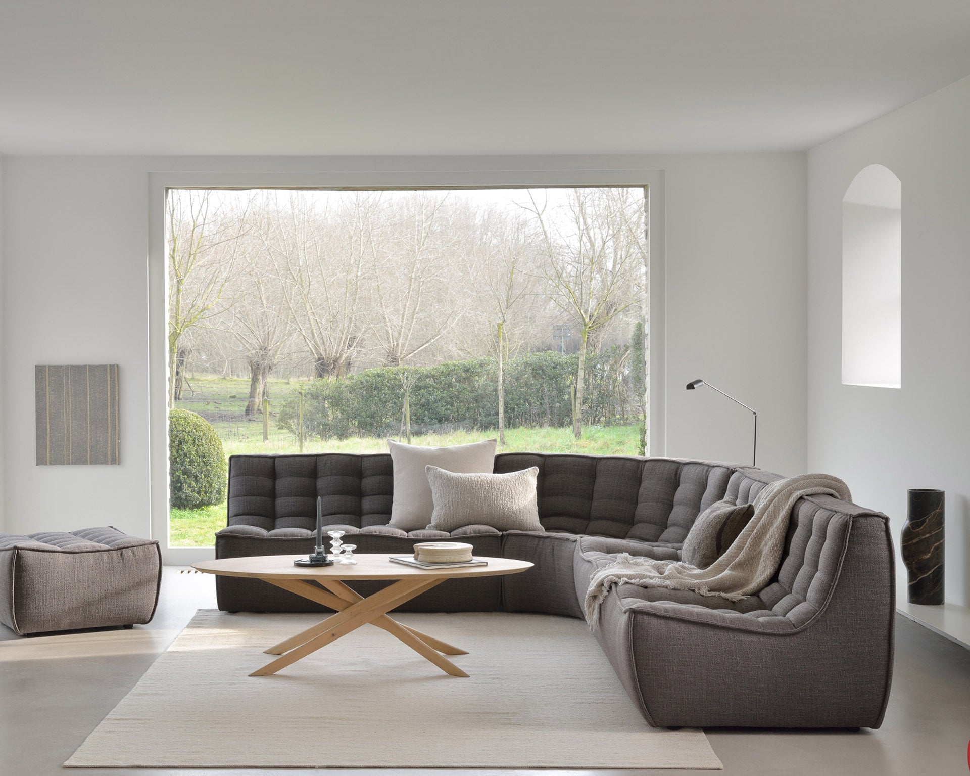 Ethnicraft - Table basse Mikado ovale - Chêne - 143x67xH42