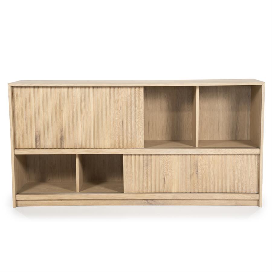 Eleonora - Dressoir Milo - Chêne et placage de chêne - Naturel laqué- 180 x 42 x H90
