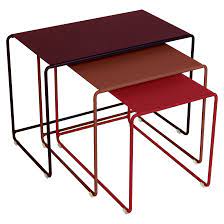 Fermob - OULALA - Set de 3 tables gigognes - (Cerise Noire - Ocre Rouge - Piment) - En stock