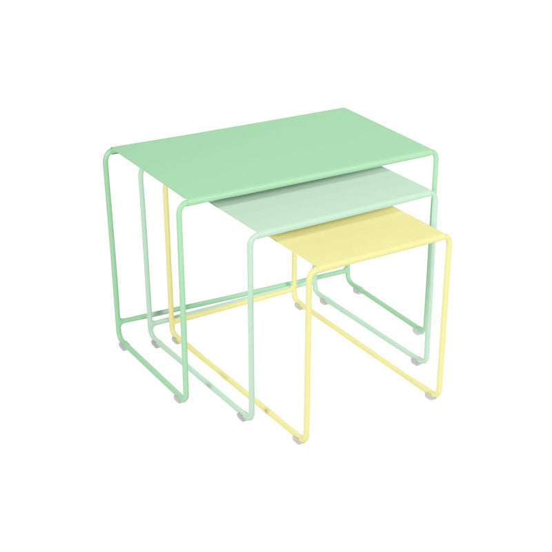 Fermob - OULALA - set de 3 tables gigognes - (Opaline - Menthe - Citron) - En stock